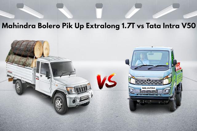 Bolero Pik Up Extralong 1.7T vs Tata Intra V50 Spec Comparison