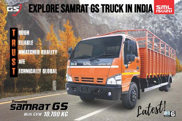 SML Isuzu Samrat GS Truck With Top-Class 3455 cc DI Engine, 5-Speed Synchromesh Gearbox, 10,700 Kgs GVW- All You Need To Know