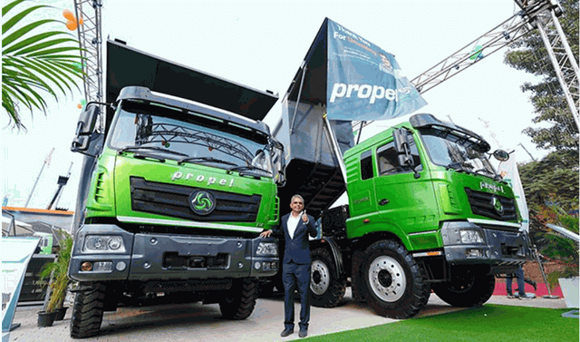 Propel Industries unveils indigenous EV dump trucks at EXCON 2023